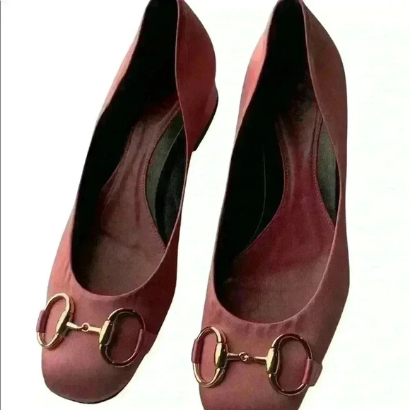 Gucci Pink Satin Horsebit block Heel Pump Sz 5.5 - Picture 6 of 6